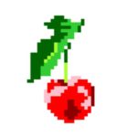 Pixel art of a cherry created in Microsoft Small Basic.