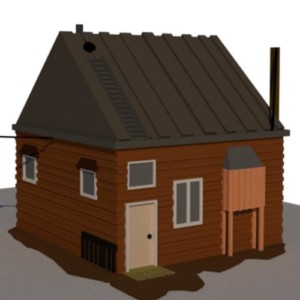 A 3D house model created in SketchUp.