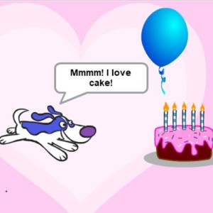 A preview of a birthday card created using Scratch.