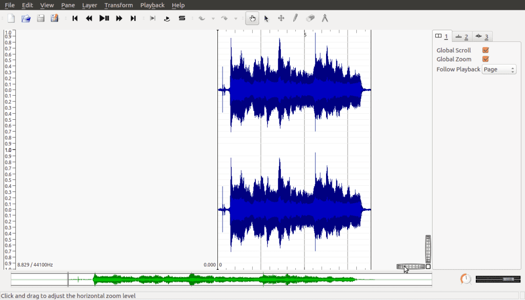 A screenshot displaying a spectrum plot in audacity.