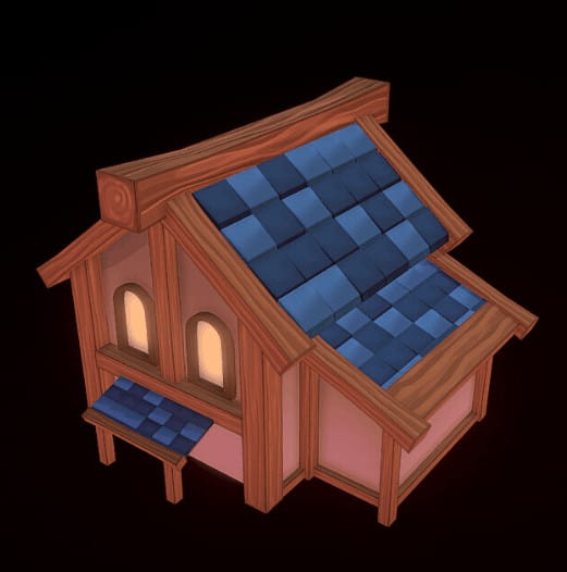 A small house Alyssa modeled and textured at work during her free time using Blender and Sketchfab!