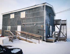The Iqaluit Makerspace building during the winter.