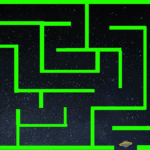Lost in space maze in lime green.