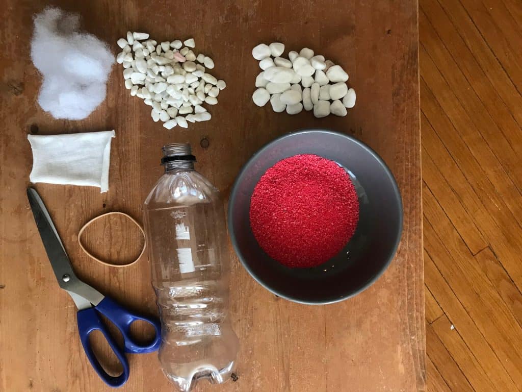 Various materials laid out on a table.