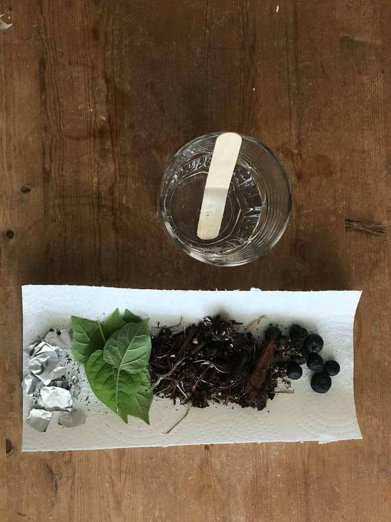 Various materials laid out on a table.