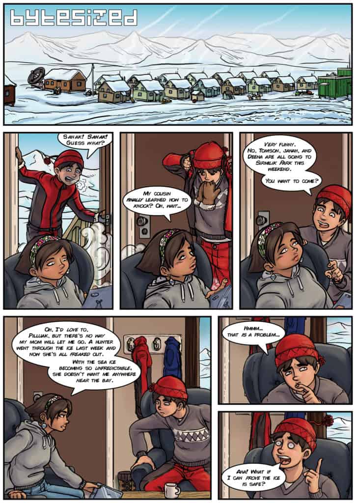 The first page of the bytesized comic by Ian MacLean.