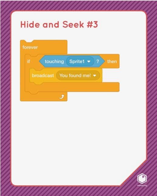 Hide and Seek Scratch card.