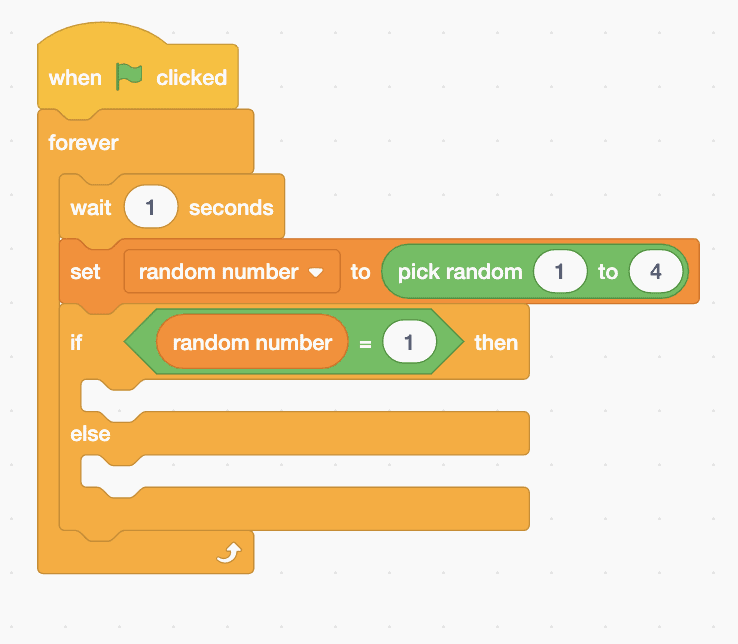 Scartch coding blocks stacked together.