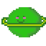 A pixel art character.
