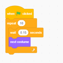 Animation cycle code blocks in Scratch.