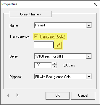 Transparency highlighted in yellow.