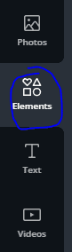 The elements tab selected in the sidebar menu.