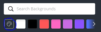 The colour options in Canva.