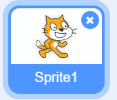 The cat sprite selected in Scratch.