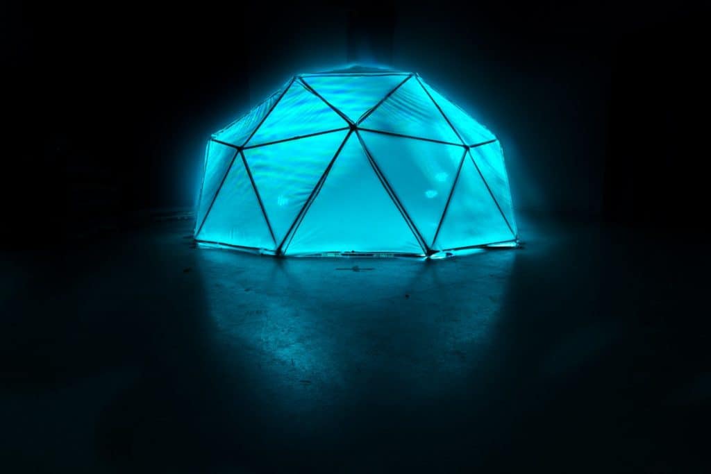 Dome illuminated by light