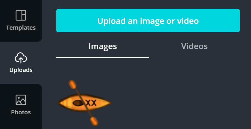 The upload image or video interface in Canva.