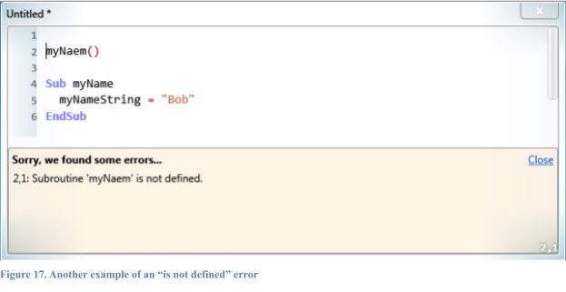Another example of an "is not defined" error.