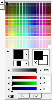 The colour palette grid.