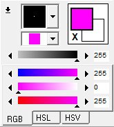 The RGB slider window.