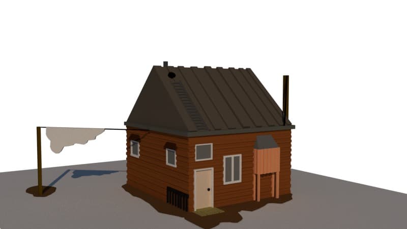 A 3D house model created in SketchUp.