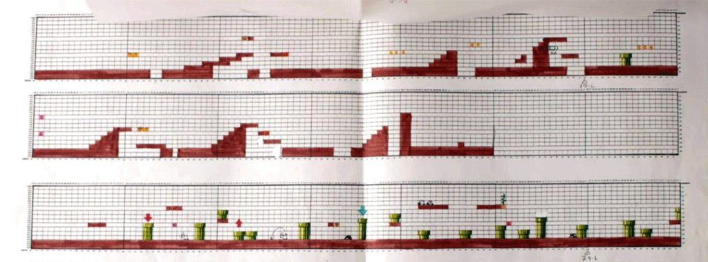 Some planning sheets from Super Mario Bros.