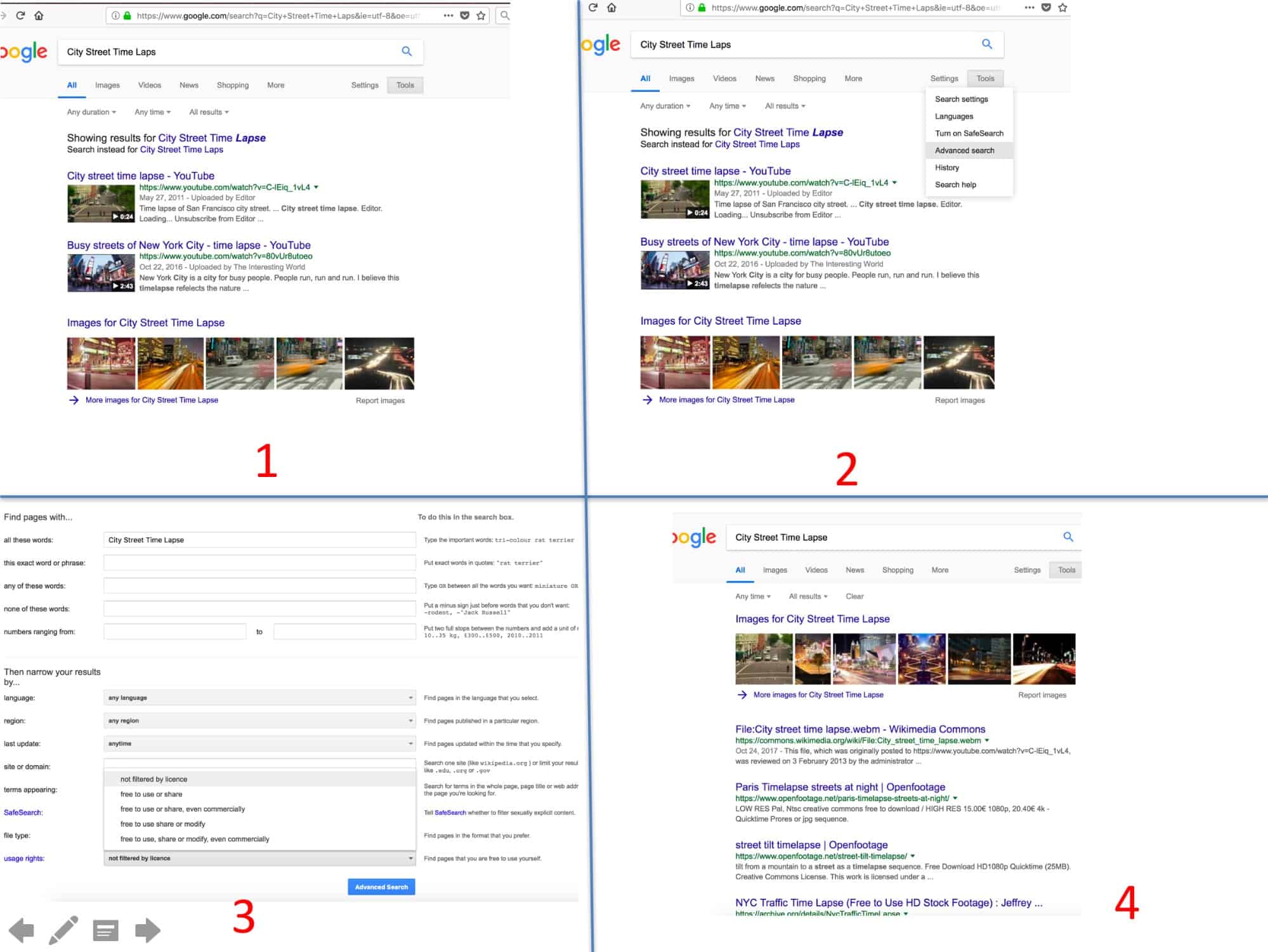 Different Google search results based on Advanced Search settings