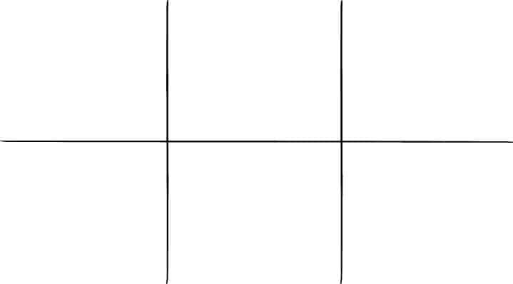 A piece of paper with the page divided into a 2 x 3 grid. 