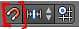 The magnet icon highlighted in the Blender interface.