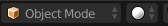 The object mode label in Blender.