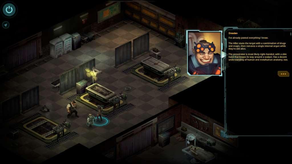 Isometric perspective of Shadowrun Returns for PC.