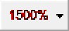 Magnification drop-down menu zoomed at 1500%.