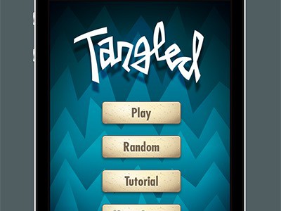 The Tangled Game start menu on iOS by West Code Studios.